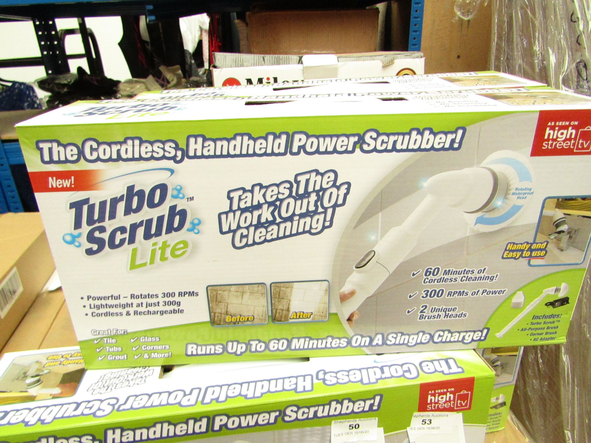 | 1X | TURBO SCRUB LITE CORDLESS HAND HELD POWER SCRUBBER | NEW AND BOXED | SKU C5060191467476 | RRP