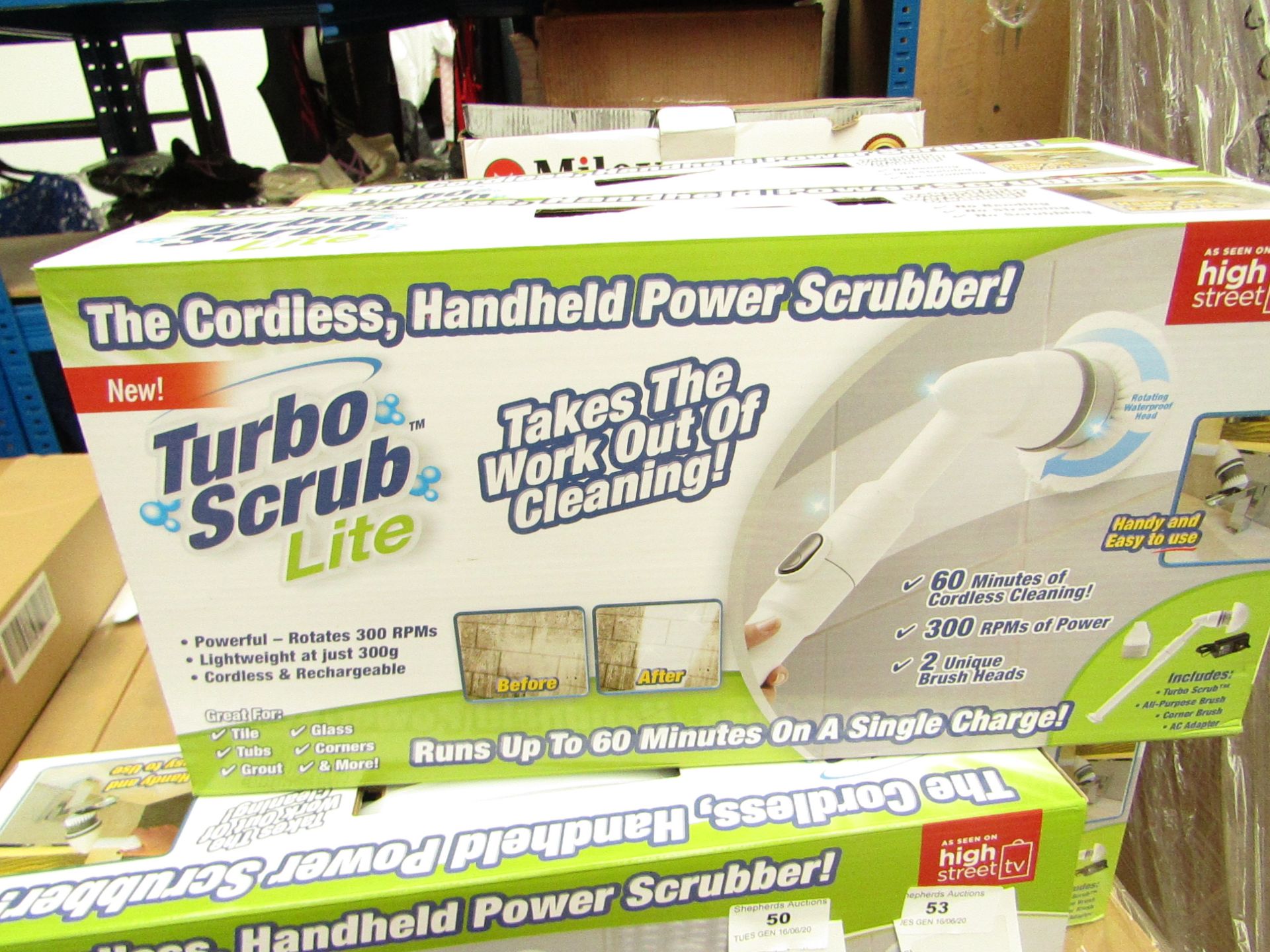 | 1X | TURBO SCRUB LITE CORDLESS HAND HELD POWER SCRUBBER | NEW AND BOXED | SKU C5060191467476 | RRP