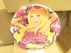 24 x  Packs of 6 Barbie "Hello Gorgeous" 23cm Paper Plates. New & Boxed