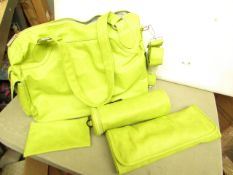 Laessig Eco Friendly Baby Bag with Insulated Bottle Holder, Changing Mat ect. New & Packaged. See