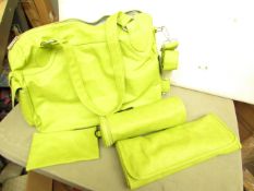 Laessig Eco Friendly Baby Bag with Insulated Bottle Holder, Changing Mat ect. New & Packaged. See