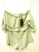 Nasty Gal Crinkle playsuit in Sage. Size 6. new with Tags