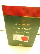 The Pelle System Peace of Mind Leather Care Set. New & Boxed