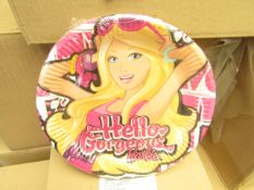 24 x  Packs of 6 Barbie "Hello Gorgeous" 23cm Paper Plates. New & Boxed