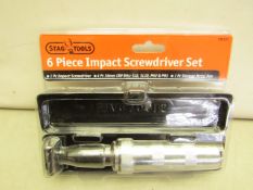 Stag Tools 6 Piece Impact Screwdriver Set. New & Packaged