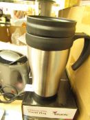 6 x Siskin Stainless Steel Travel Mugs. New & Boxed