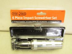Stag Tools 6 Piece Impact Screwdriver Set. New & Packaged