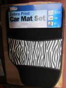 streetwize ste of 4 zebra printed car mats