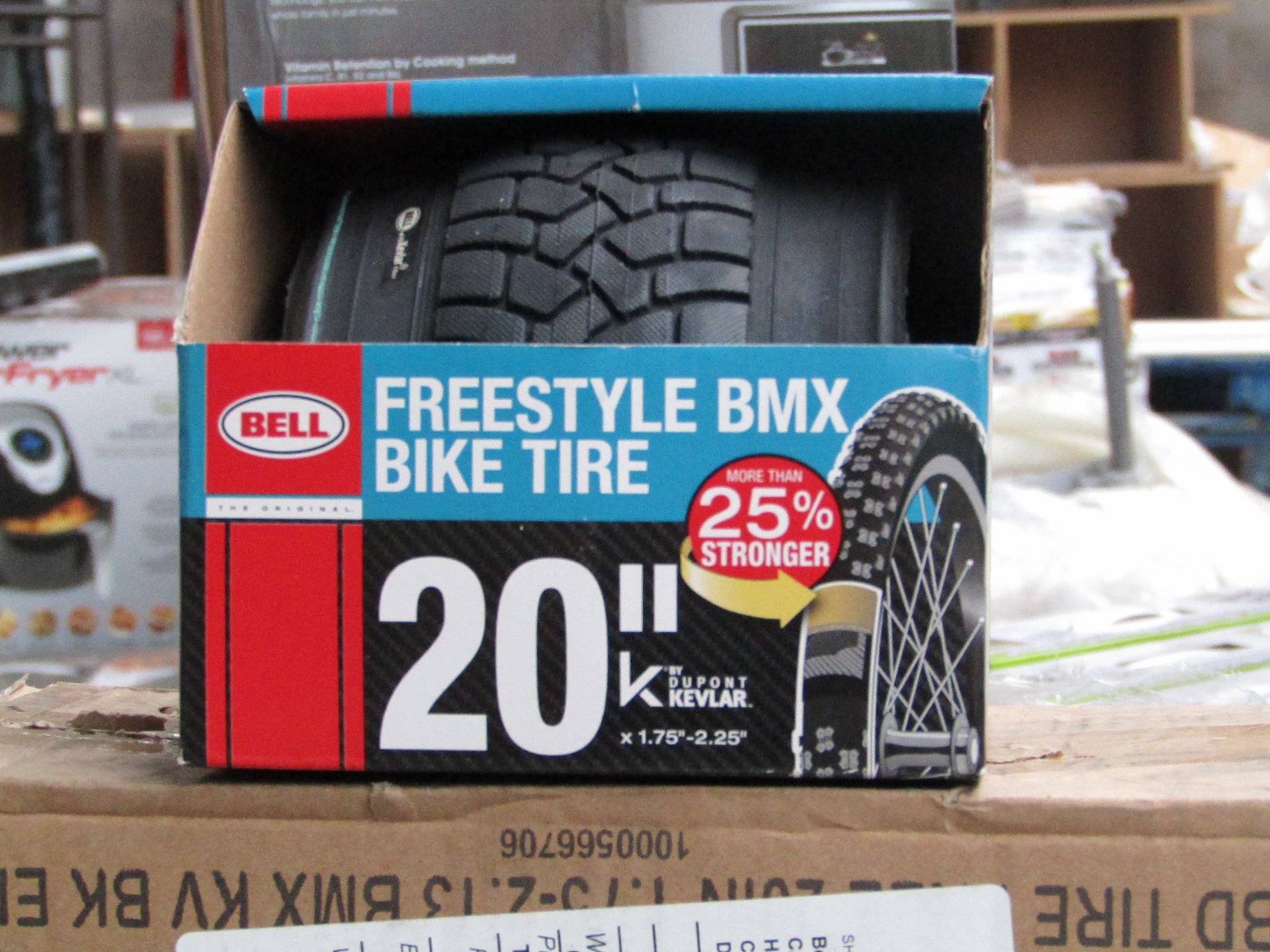 Box of 2x Bell 20" Freestyle BMX Bike tyres, new and boxed