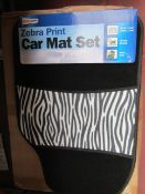 streetwize ste of 4 zebra printed car mats
