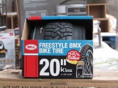 Box of 2x Bell 20" Freestyle BMX Bike tyres, new and boxed