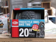 Box of 2x Bell 20" Freestyle BMX Bike tyres, new and boxed