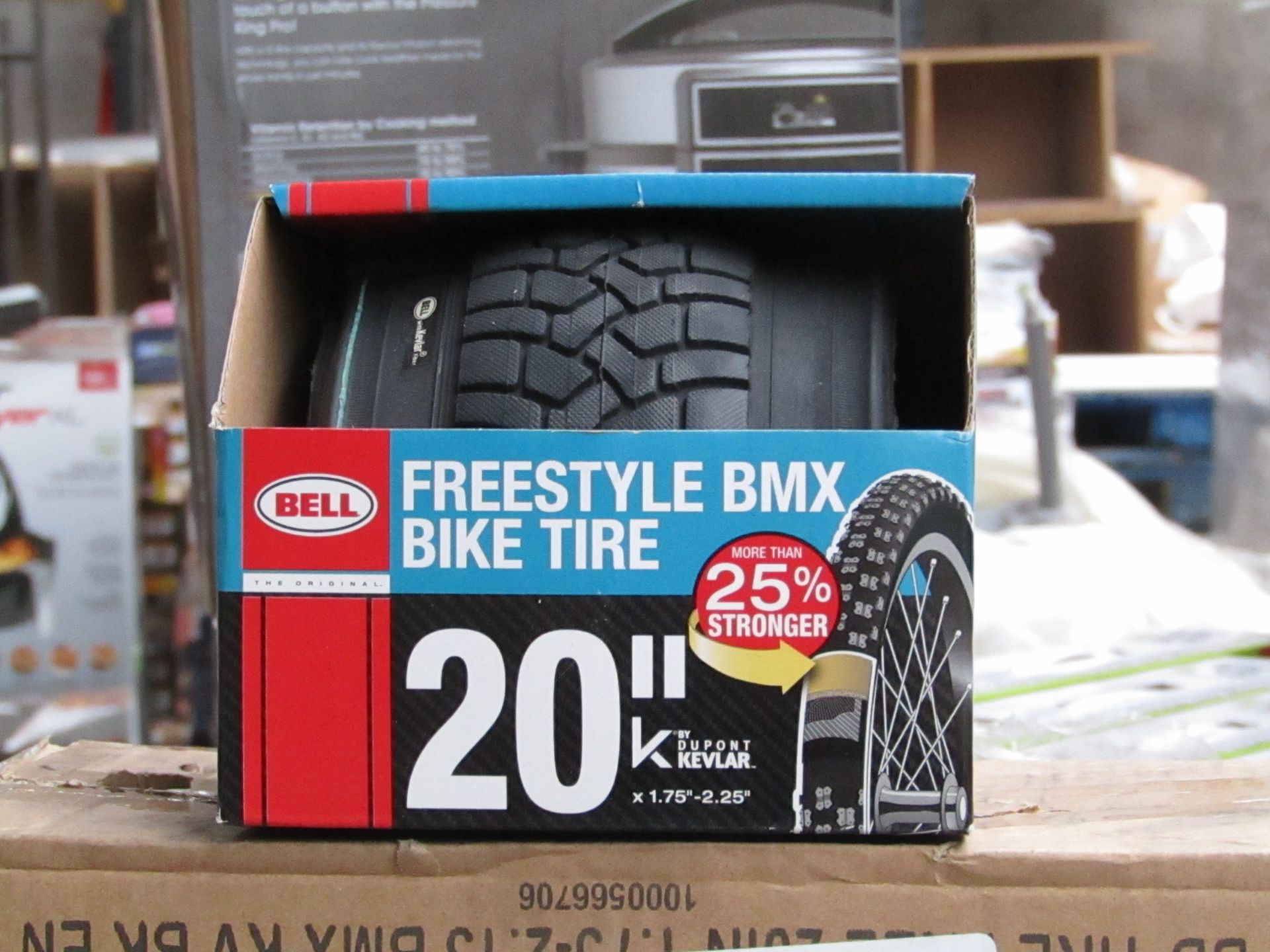 Box of 2x Bell 20" Freestyle BMX Bike tyres, new and boxed