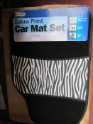 streetwize ste of 4 zebra printed car mats