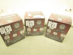 3 x Walking Dead Vinyl Figures. New in Sealed Boxes