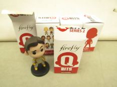 5 x Fire Fly Q-Bits Series 2 PVC Figures. New & Boxed