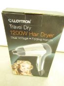 Lloytron Travel Dry 1200w Hair Dryer. New & Boxed