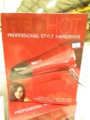 Red Hot Professional Style Hairdryer.2200w with 3 Heat Settings & 2 Speed Setiings. New & Boxed