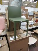 | 2x | HAY ELEMETAIRE CHAIRS IN OLIVE GREEN | RRP £130 | look unused and boxed.