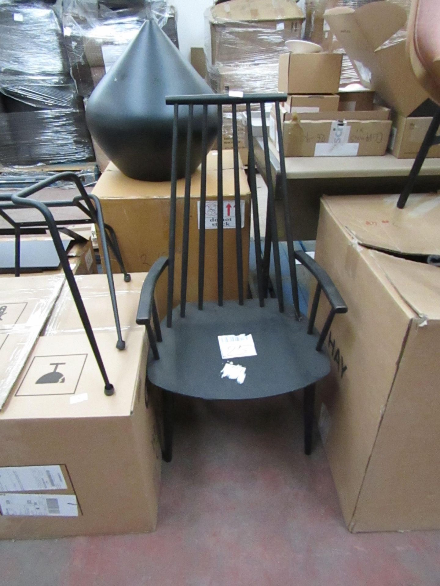 | 1X | HAY J110 HIGH BACK CHAIR IN BLACK | one of the back spindles requires a repair and there