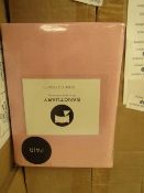 1 X Pair of Sanctuary Plain Housewife Pillowcases Blush 48 X 76 + 18cm Flap 100 % Cotton,new &