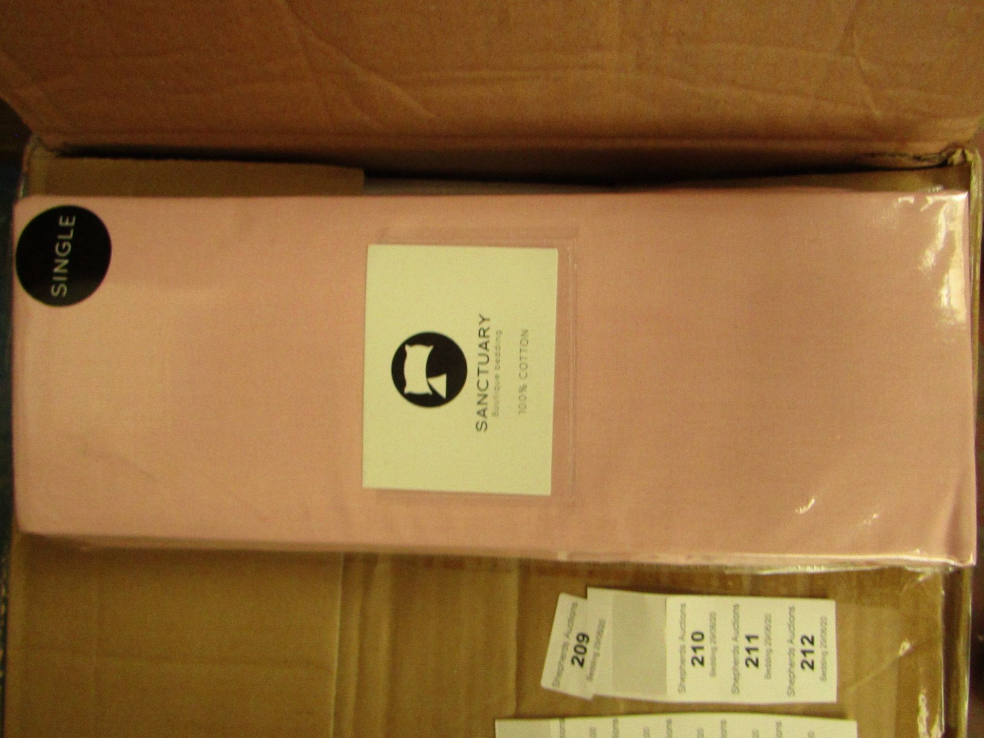 Sanctuary Fitted Sheet With Deep Box Single Blush 100 % Cotton new & Packaged