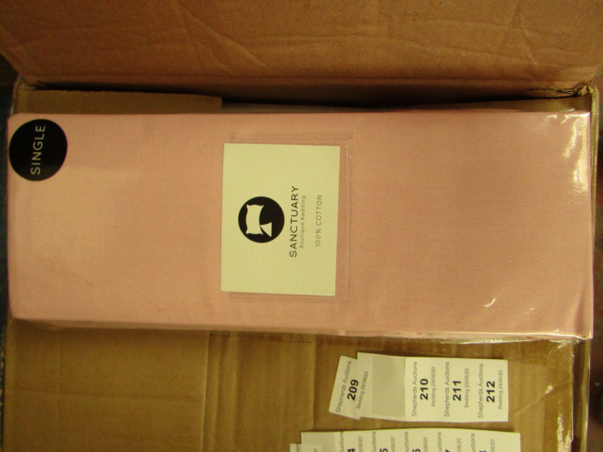 Sanctuary Fitted Sheet With Deep Box Single Blush 100 % Cotton new & Packaged