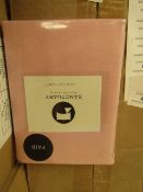 1 X Pair of Sanctuary Plain Housewife Pillowcases Blush 48 X 76 + 18cm Flap 100 % Cotton,new &