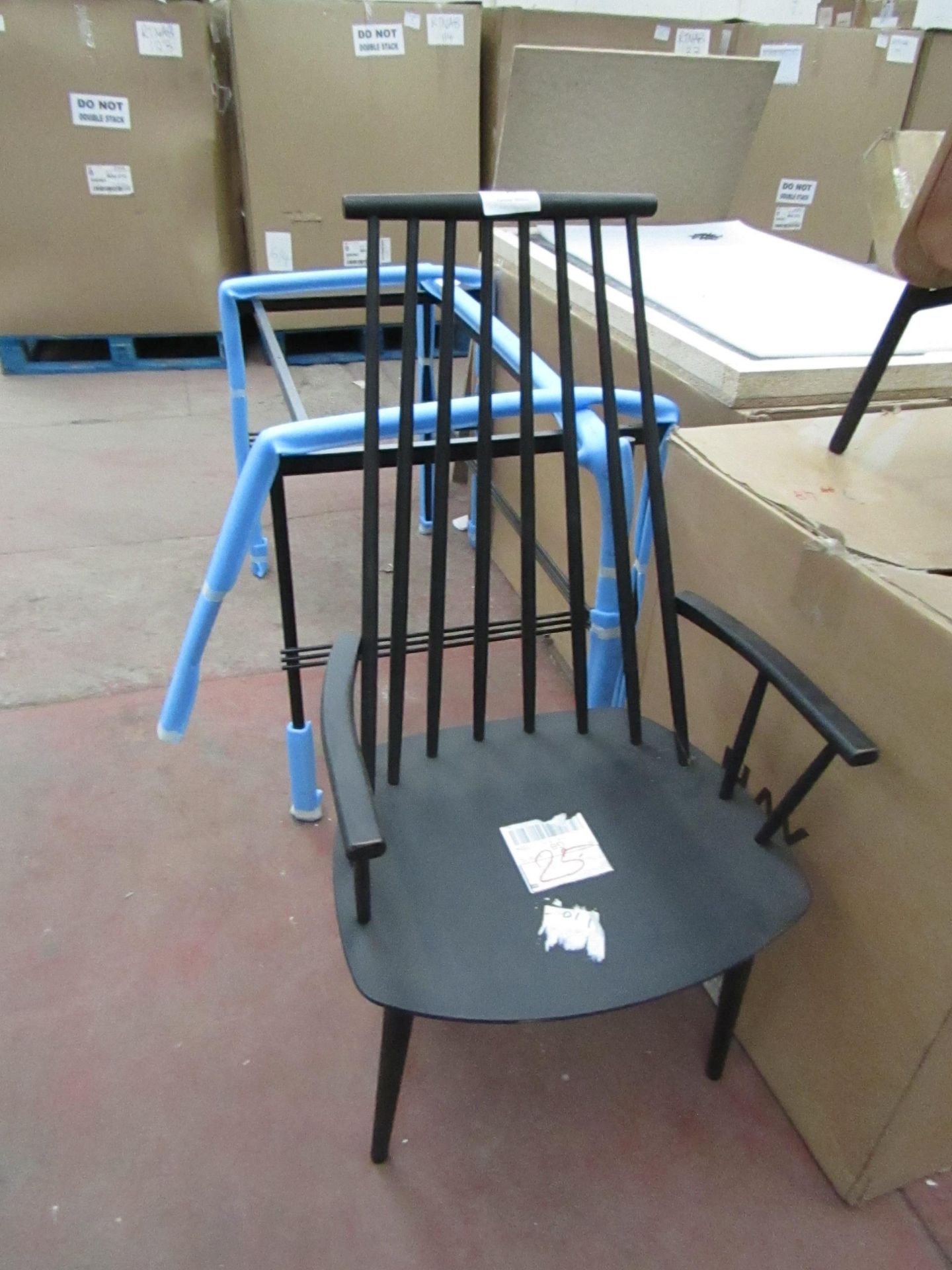 | 1X | HAY J110 HIGH BACK CHAIR IN BLACK | one of the back spindles requires a repair and there