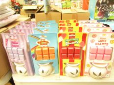 4 x Swizzles burners. Being Parma Violets,Rainbow Drops,Drumstick squashie & Love Hearts. New &