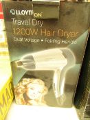 Lloytron 1200w Travel hair Dryer. Boxed & tested Working