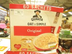 3 x 1.62kg (180 Sachets) Quaker Oat So Simple Original. Outer Box is slightly damaged but product is