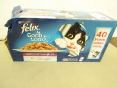 Box of 40 Felix Mixed selection in Jelly Cat Food. BB 03/22