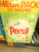 8.385kg Persil Bio Washing Powder. 130 washes. Box has split but has been bagged up.
