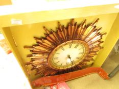 Traditional Sunburst Clock. Packaged but untested.