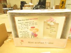 6 x 'Mum And Dad Anniversary Phote Frames. New & Boxed