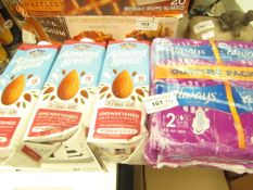 4 Items Being 3 x Blue Diamond Almond Breeze Unsweetened Low Fat Milk Alternative & Always 48 pack.