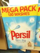 8.385kg Persil NonBio Washing Powder. 130 washes. Box has split but has been bagged up.