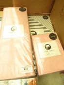 Sanctuary Harper Mono Grey & White Super King Bedding Set with Blush Fitted Sheet & 2 extra Blush