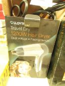 Lloytron 1200w Travel hair Dryer. Boxed & tested Working