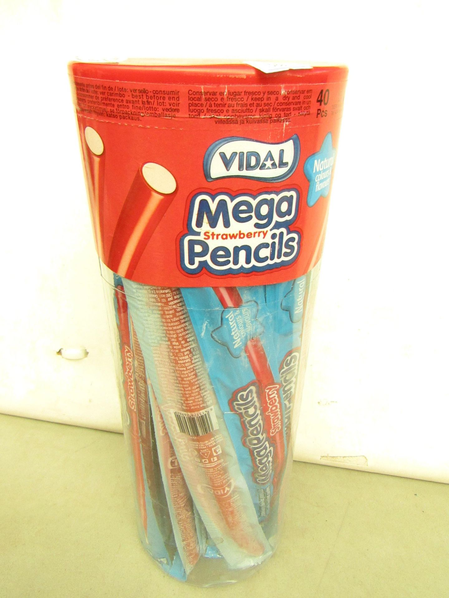 Vidal mega Strawberry Pencils. 40 pcs. BB 04/22