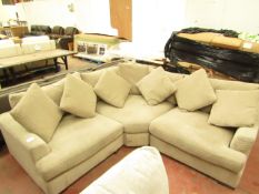 Costco Biege 3 section corner sofa, overall in good condition but needs a few spots cleaning