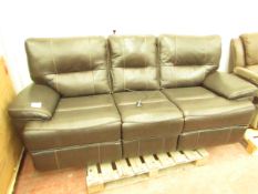 Costco Brown Leather electric reclining sofa, electric reclining mechanism is working on both sides,