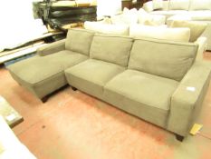 Large Grey Costco Chaise sofa, couls do with a good clean but overall the fabric is in good