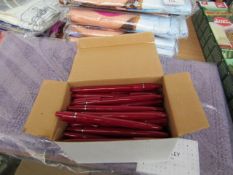 Box of 50x black ink ball point pens, new and boxed.
