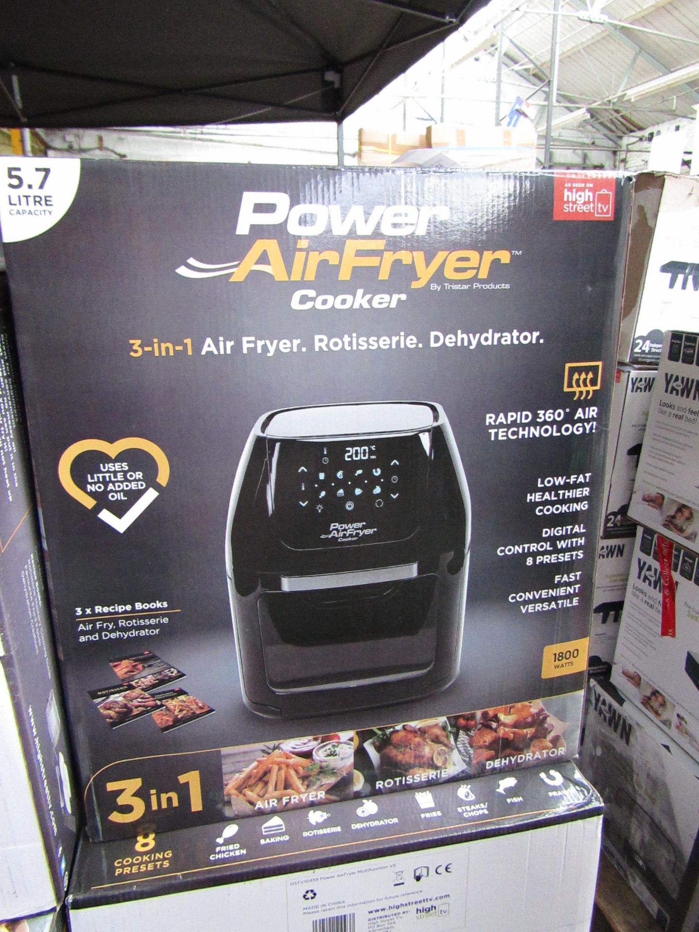 | 6X | POWER AIR FRYER COOKERS 5.7LTR | UNCHECKED AND BOXED | NO ONLINE RE-SALE | SKU