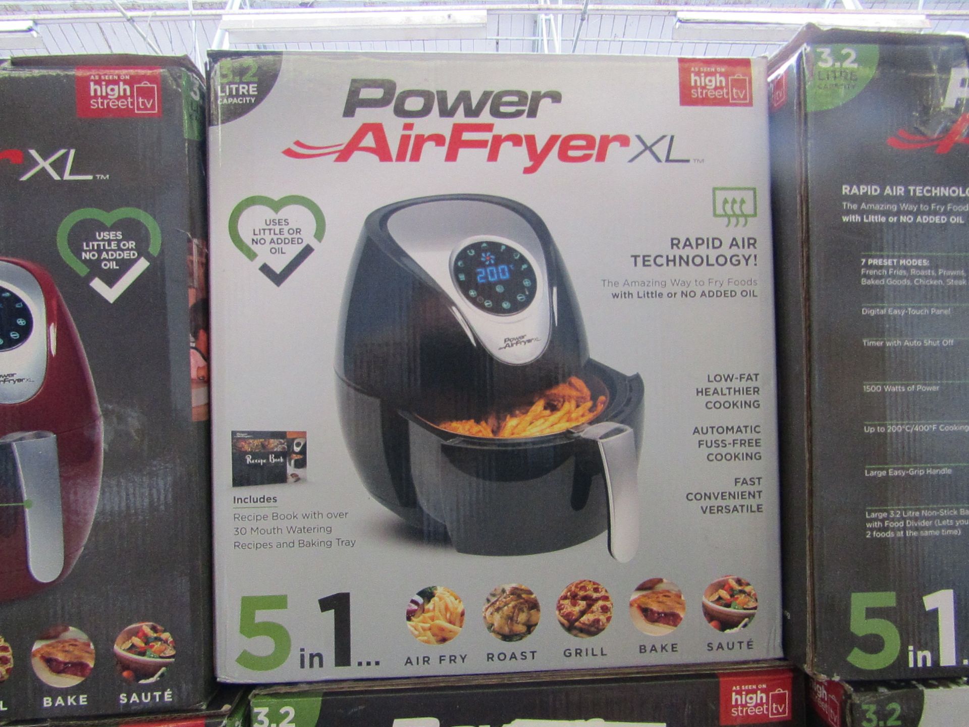 | 5X | POWER AIR FRYER 3.2L | UNCHECKED AND BOXED | NO ONLINE RE-SALE | SKU 5060191468053| RRP £79.