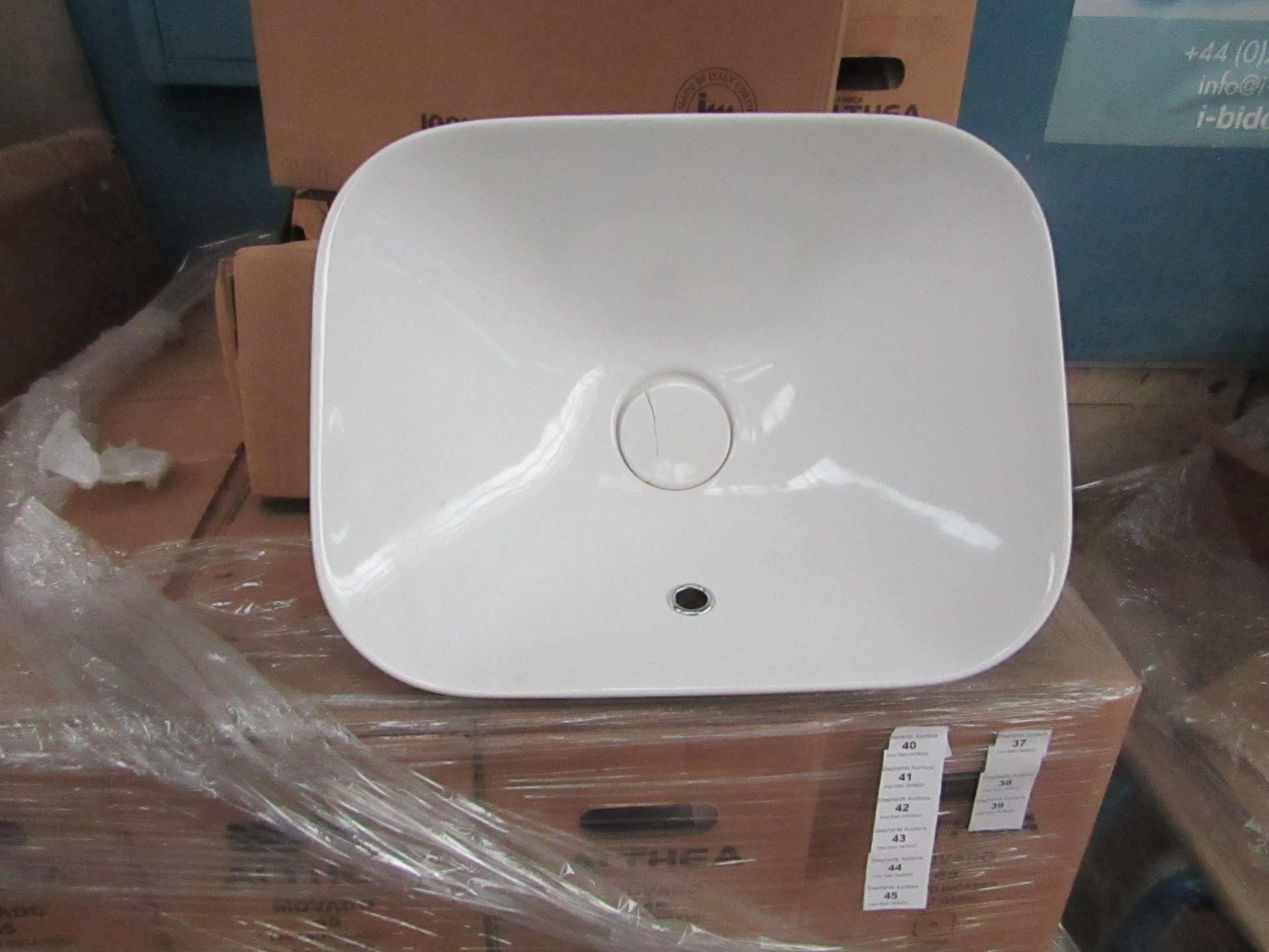 Althea Cermica 45cm built in basin, new and boxed