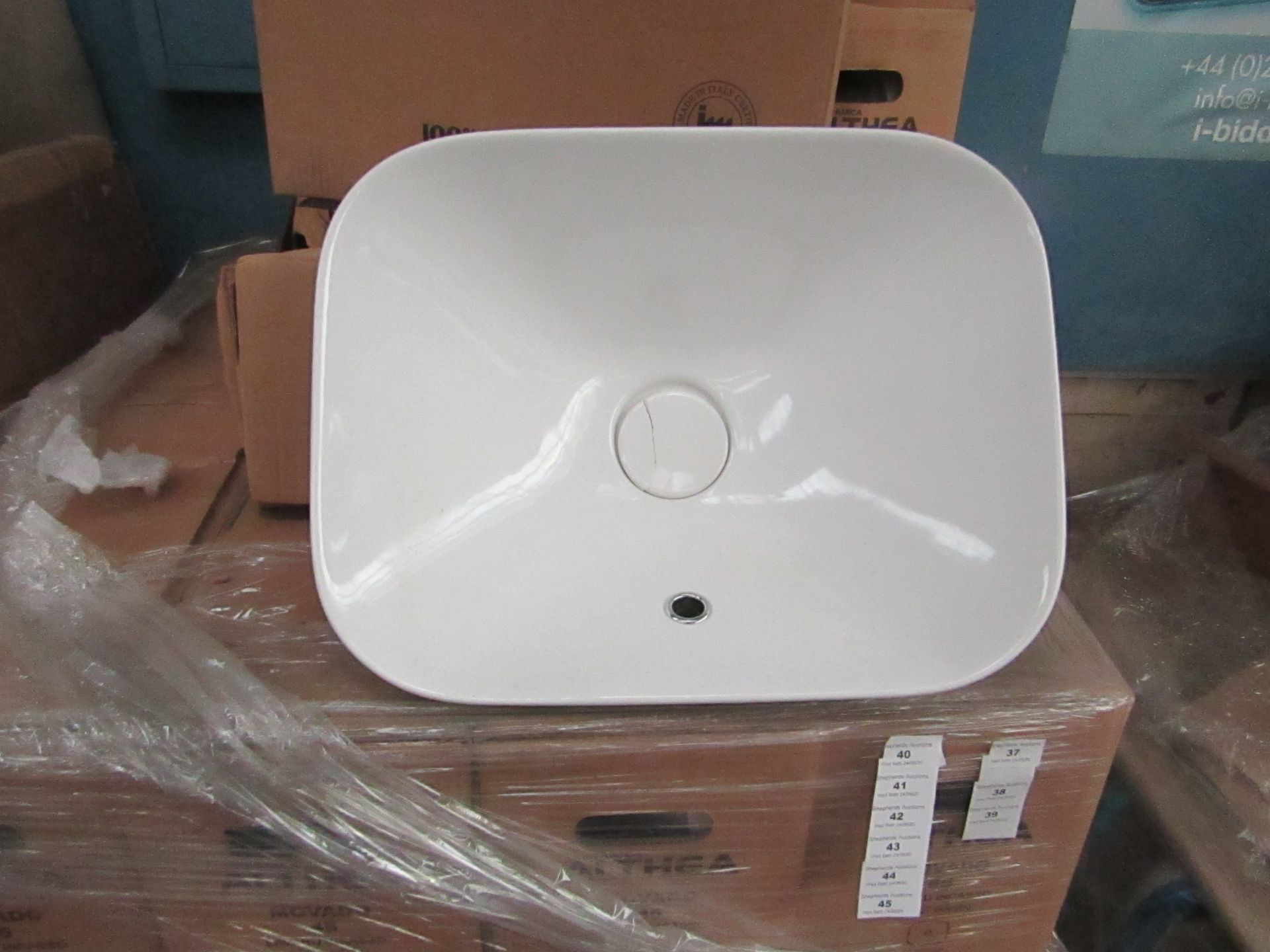 Althea Cermica 45cm built in basin, new and boxed