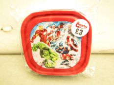 Box of 24 Avengers Plastic Snack boxes. New & Packaged. RRP £3 each